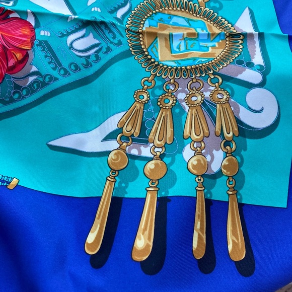 Hermes Mexican South American native Indian Mayan Aztec print silk Carre scarf - Picture 7 of 8